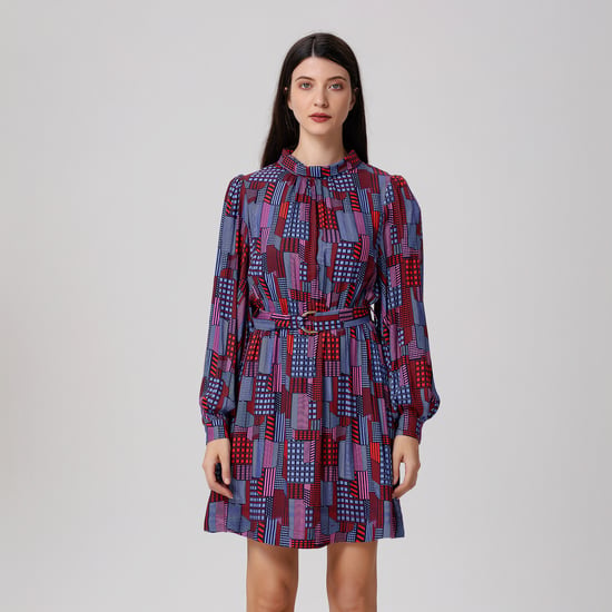Korte blouse-jurk met grafische print - Image 3
