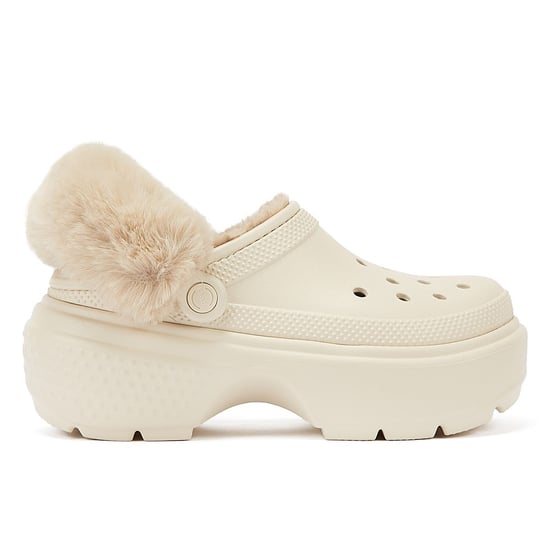 Crocs Stomp Gevoerd Klomp Dames Beige Sandalen - Image 4