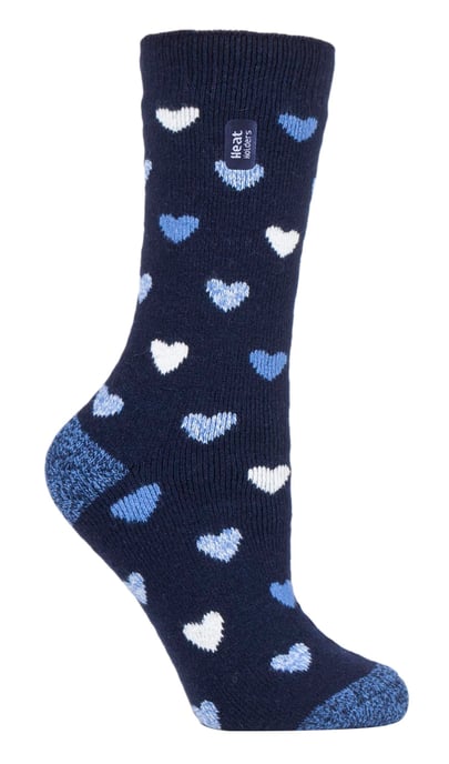 Heat Holders Lite - Geïsoleerde thermo damessokken - Navy Heart (Jasmine) - Image 1