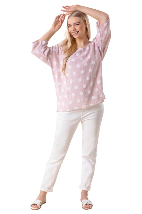Spot Print 3/4 Sleeve Top