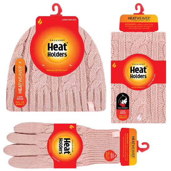 Heat Holders dameshoed, nekwarmer handschoenen set - Schemerig Roze - Image 2