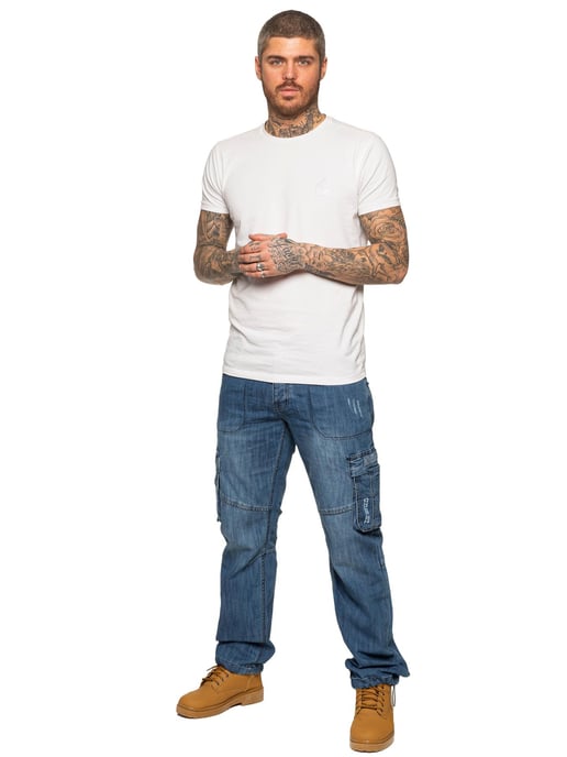 Enzo | Heren Combat Denim Jeans - Blauw - Image 6