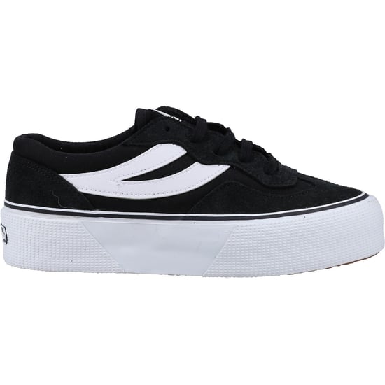 Superga 3041 Revolley Colorblock Platform Leer Dames Zwart/Wit Trainers - Image 4