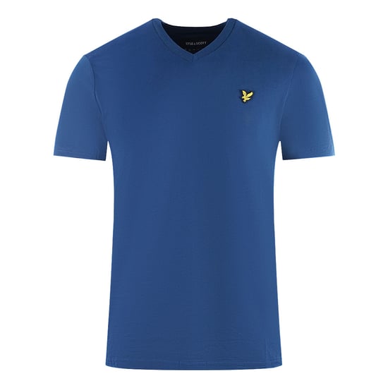 Lyle & Scott Brand Logo Blue V-Neck T-Shirt - Image 1