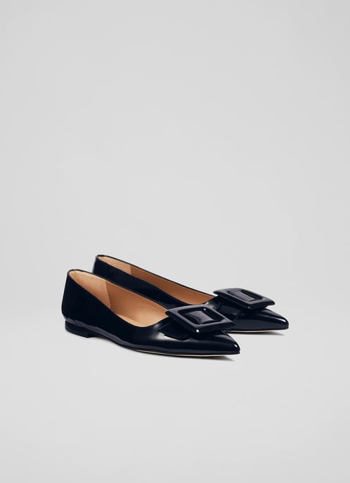 LK Bennett Devon Flats, Navy