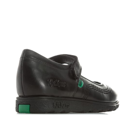 Girl's Kickers Children Fragma Pop Leather Shoes in Black - Image 3