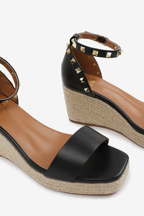Wheres That From Womens 'Sawyer' Wide Fit Wedge Sandals With Gladiator Ankle Strap