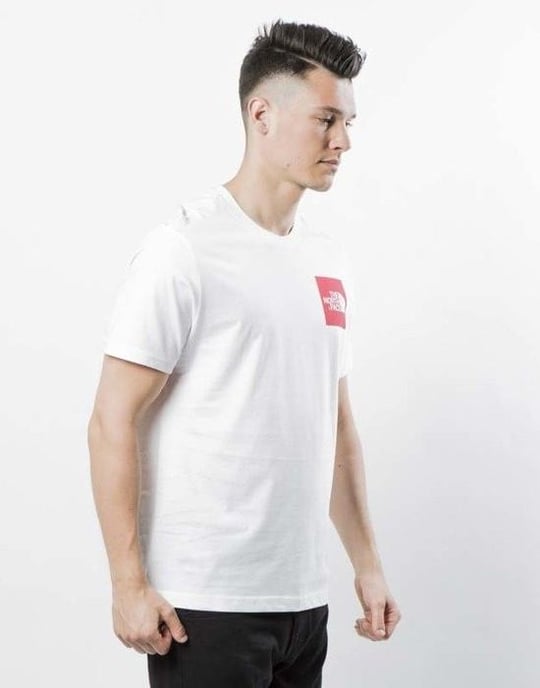 The North Face Heren Fine Short Sleeve T Shirt Wit/Rood - Image 3