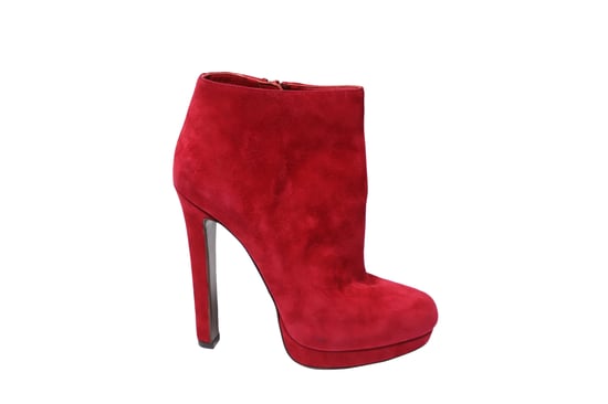 Alexander McQueen Ankle Boots in Red Suede - Image 1
