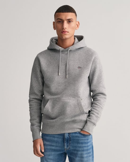 GANT Mens Regular Fit Shield Logo Pullover Hoodie - Image 1