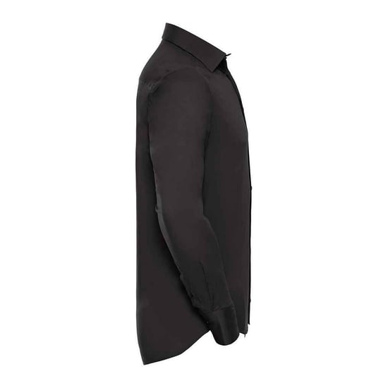Russell Collection Heren Stretch Overhemd Met Lange Mouwen (Zwart) - Image 3