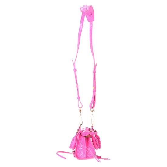 Balenciaga Nano Neo Classic City Crocodile-Embossed Top Handle Bag in Pink Leather - Image 2