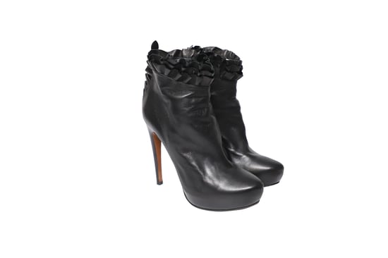 Alaia Rimpel Enkelboots in Zwart Leer - Image 3