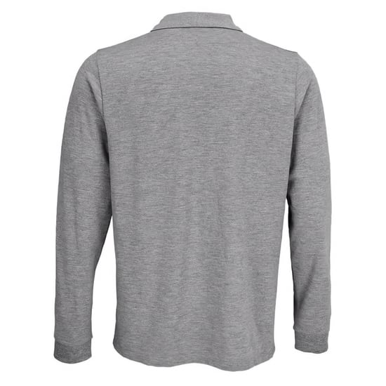 SOLS Unisex poloshirt met lange mouwen van katoen voor volwassenen (Grijze Melange) - Image 2