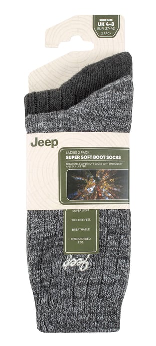 Dames Wandelsokken | Jeep | 2-Pack Hoogwaardige Polyester Hardloopsokken - Antraciet / Leisteen - Image 2