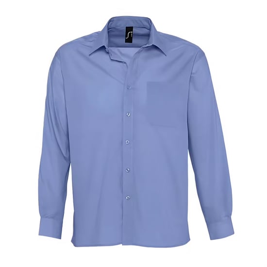 SOLS Heren Baltimore Poplin Overhemd met Lange Mouwen (Middenblauw) - Image 1