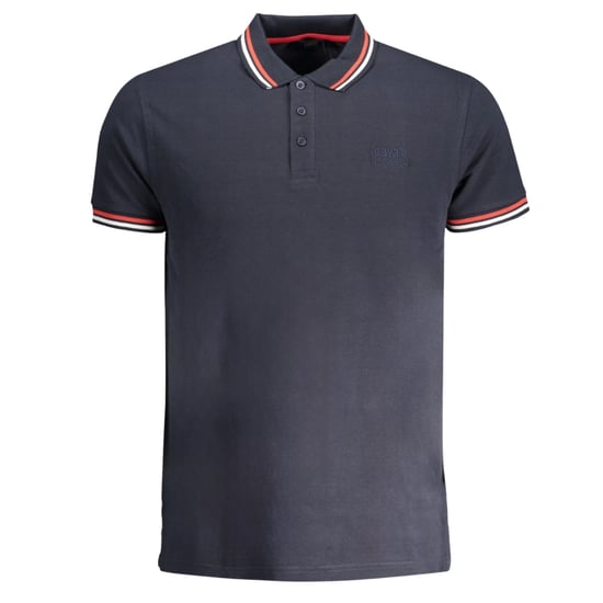 Cavalli Class Tipped Collar Toned Logo Navy Blue Polo Shirt