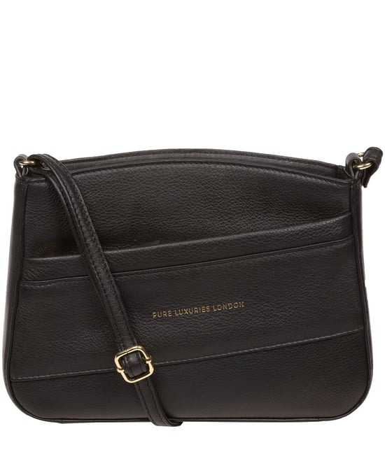 Helena' Black Nappa Leather Cross Body Bag