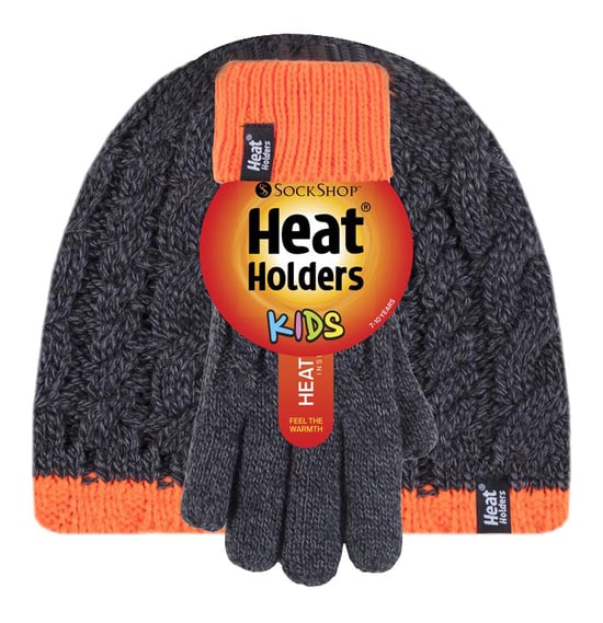 Heat Holders Kinderen kabel gebreide warme muts handschoenen set - Co1p7 - Image 2