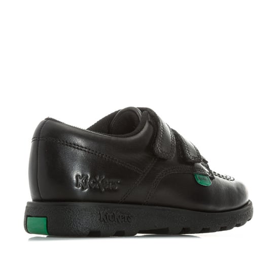 Kickers Childrens Fragma Lo leren schoenen met bandjes voor jongens, zwart - Image 3