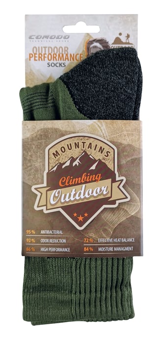 Comodo - Gedempte Hiel & Teen Bamboe Wandelsokken - Khaki Green - Zwart - Image 2