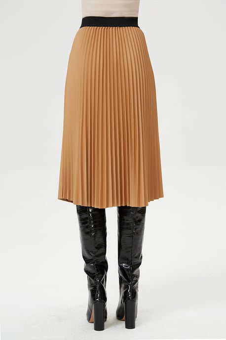 Geplooide rok en contrasterende elastische taille - Image 3
