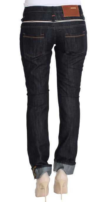 Acht Dames Blauwe Denim Katoenen Broeken Recht Model Jeans - Image 3