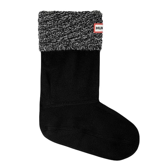 Hunter Original Plaited Directional Rib Short Mens Black Boot Socks