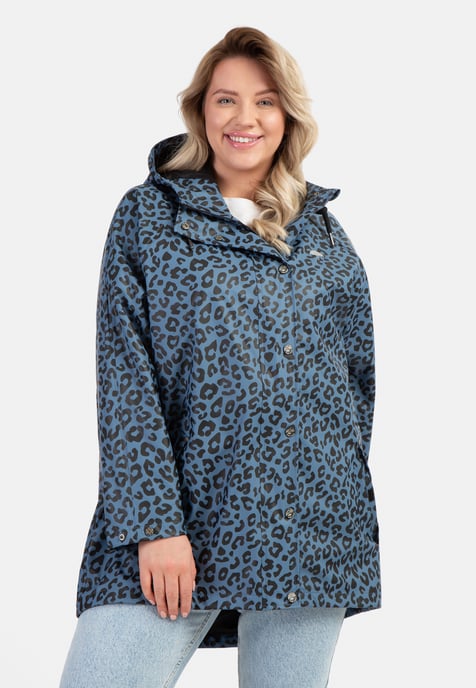 Schmuddelwedda Plus size regenjas met luipaardprint bridgeport Dames Blauw grijs zwart Leeuw - Image 3
