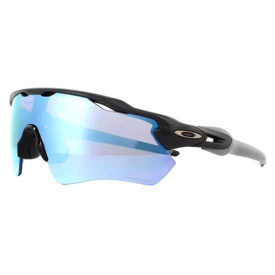 Oakley Wrap Mens Matte Black Prizm Deep Water Polarized Sunglasses