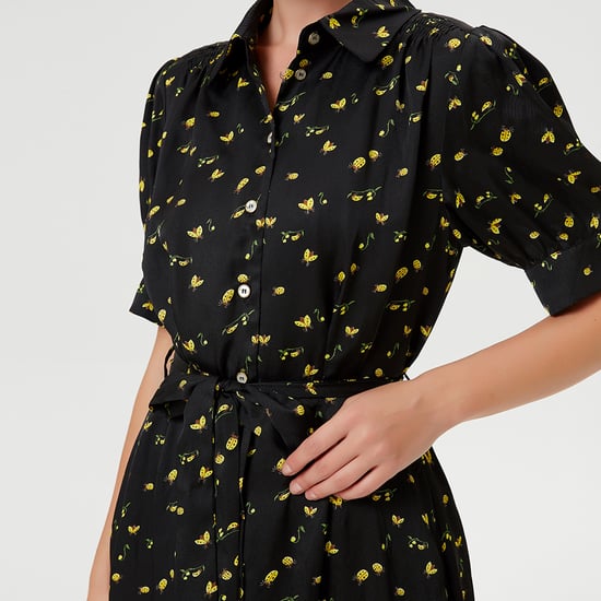 Shirt-jurk met gezwollen mouwen en lieveheersbeestje print - Image 4