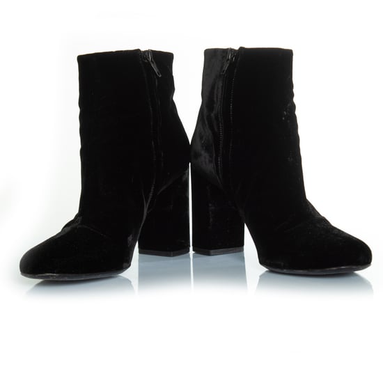 velvet ankle boots in black - Image 3