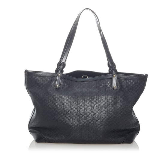 Vintage Gucci Microguccissima Craft Leather Tote Bag Black - Image 3