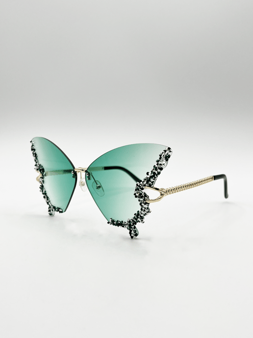 Butterfly Lens with Crystal Detail in Green - Image 3