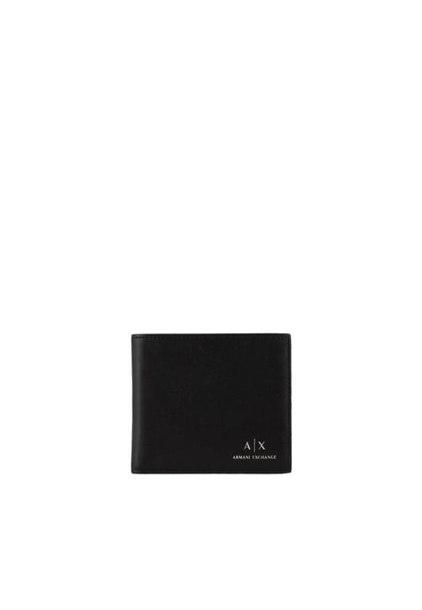 Armani Exchange Men's Leather Wallet with Inside Compartments in Black