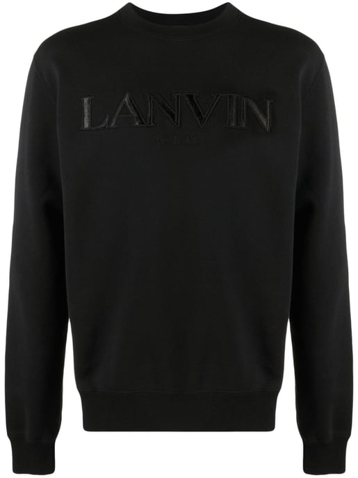 Lanvin Paris Logo Geborduurd Sweatshirt in Zwart - Image 1