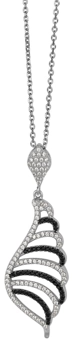 Orphelia Women's 925 Sterling Silver Chain with Pendant - Silver/Black ZH-4839