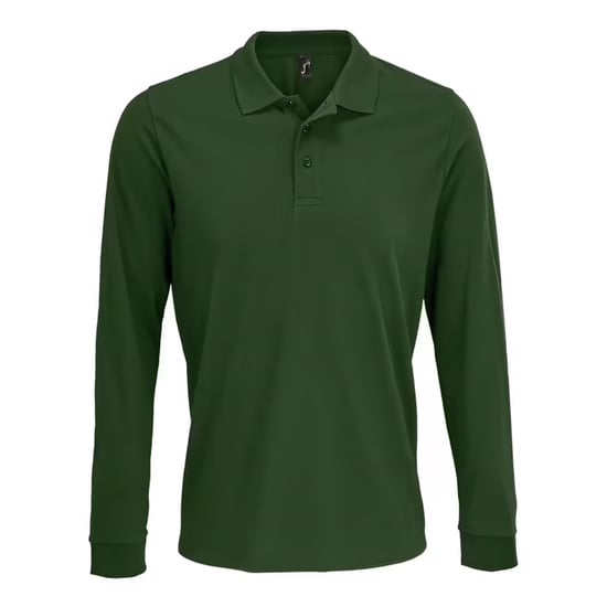 SOLS Unisex poloshirt met lange mouwen van katoen voor volwassenen (Fles groen) - Image 1
