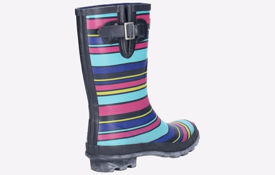 Cotswold Paxford Rubberen Gestreepte Regenlaarzen Voor Dames In Verschillende Kleuren - Image 3