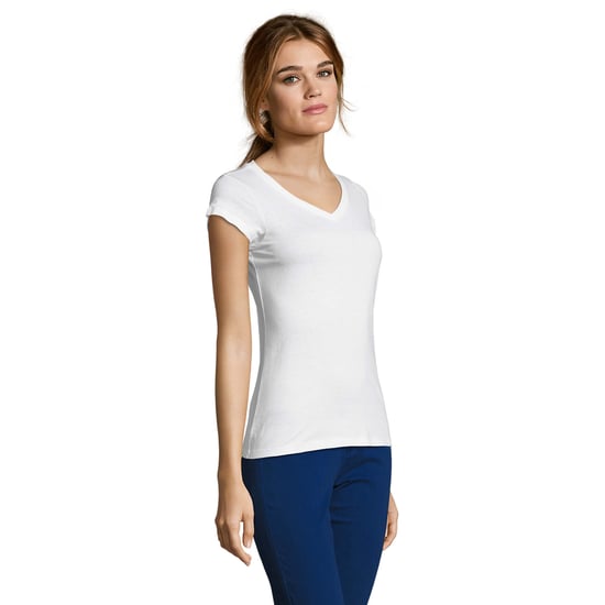 SOLS Dames/Dames Maan V Hals T-shirt (Wit) - Image 3