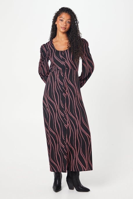 Tall Pink Spot Scoop Neck Shirt Dress - Image 1
