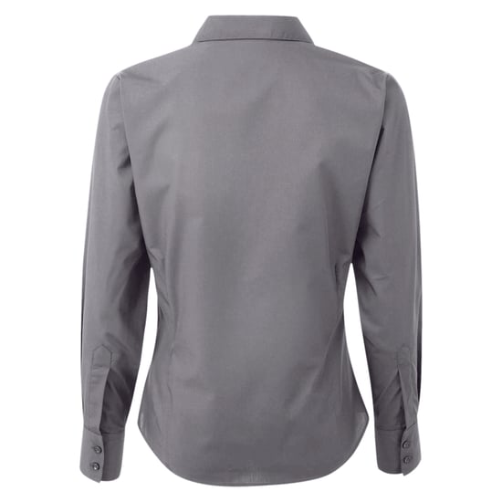 Premier Dames/Dames Popeline Blouse met Lange Mouwen (Donkergrijs) - Image 2