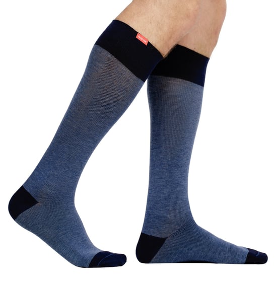Brede katoenen 30-40 mmhg gegradueerde compressiesokken - Marine - Image 2