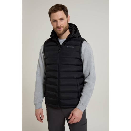 Mountain Warehouse Heren Seizoenen Gewatteerd Gilet met Capuchon (Zwart) - Image 1