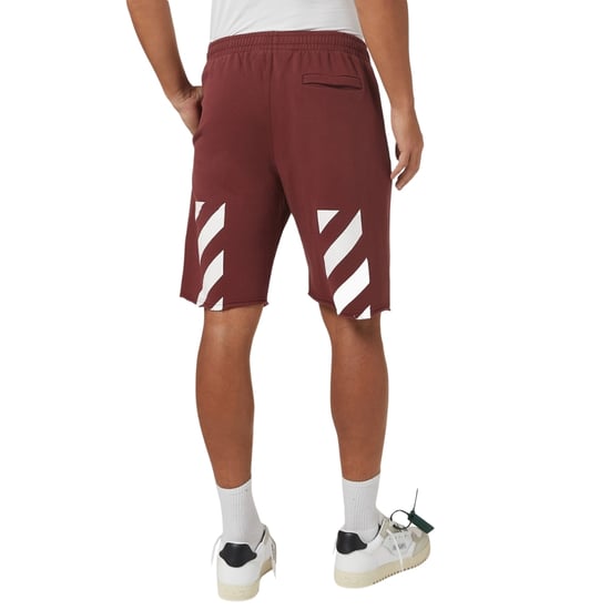 Off-White Diag Helvetica Burgundy Sweat Shorts