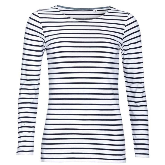 SOLS Dames/Dames Marine Gestreept T-shirt met Lange Mouwen (Wit/Zwaar) - Image 1