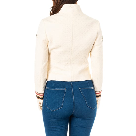 Women's long-sleeved high-neck jacket with hook and eye closure LWJG30