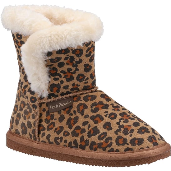 Hush Puppies Meisjes Ashlynn pantoffels met luipaardprint in suède (Luipaard) - Image 1