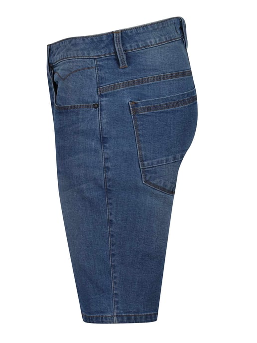 Luke 1977 Men's Short Edward Mid Blue Wash Denim Shorts in Blue