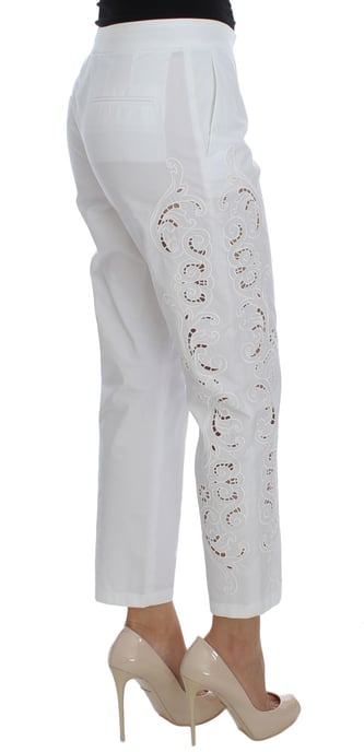 Dolce & Gabbana Dames Witte Bloemen Snitjurk Sicilië Broek - Image 4